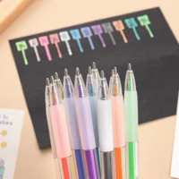6pcs 3D Jelly Pens Set Bright Color Art Marker Pen 1.0mm Bold Point for  Handwriting Drawing Paint DIY School A6291