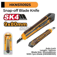 Snap Off Box Cutter Small 9mm INGCO HKNS110925 Auto Lock Slim Knife Kecil Retract