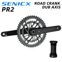 SENICX Crank Road Bike PR2 Crankset 165/170/172.5/175mm 46-30T 50-34T 52-36T Chainring for Road Folding BIKE 10 /11/12 Speed