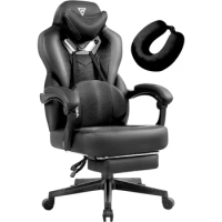 Gaming Chairs PRO- Gaming Chair with Footrest, Mesh Gaming Chairs for Heavy People, Gamer Computer Chair for Adult