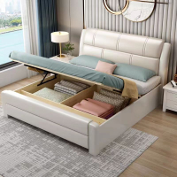 HDB Storage Bed Frame with Storage Drawers High Double Bed Bedframe Wooden Bed Queen King Bed Storage Bed Frame Solid Wood Bed Storage Bed Frame with Storage Drawer