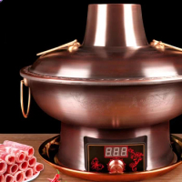 Hot Pot Household Purple Copper Electric Carbon Dual purpose Mandarin Duck Commercial Shop Instant Lamb
