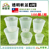 【綠藝家】透明軟盆 4吋 100個/組 ─蔬菜育苗專用白色透明軟盆 育苗軟盆 透明盆 育苗盆