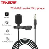 Takstar TCM-400 Lavalier Microphone 3.5mm Connector for Webcast Interview Courseware Recording Video