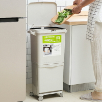 家用垃圾筒雙層分類垃圾桶帶蓋大號干濕分離垃圾箱廚房收納桶