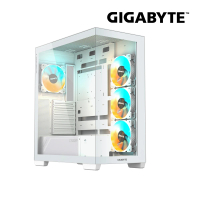 【GIGABYTE 技嘉】C500 PANORAMIC STEALTH 全景玻璃透測機殼 白(預裝4個ARGB風扇)