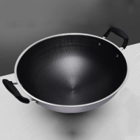Carbon Steel Wok Wok Pan Non Stick Black Cast Iron Wok Pan Large Cooking Kitchen Sarten Antiadherentes House Cookware ZG50OC