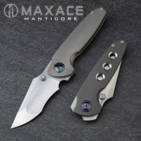 Maxace Manticore Folding Knife Titanium Handle CPM-MAGNACUT Blade Outdoor Hunting Camping Edc Tactical Survival Knives Tool Gift