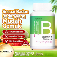 Pelbagai tablet vitamin B kompleks, termasuk B1, B2, B6 dan B12; produk asli untuk lelaki dan wanita