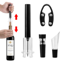 4Piece/Set Wine Cutter Pin Type Air Pump Wine Opener Kitchen Tools Wine Pourer Bar Accessories Air Pressure Vacuum Wine Stopper