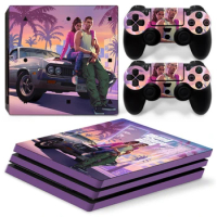 GTA6 Grand Theft Auto PS4 Pro Skin Sticker Decal Cover for ps4 pro Console and 2 Controllers skin Vinyl slim sticker Decal