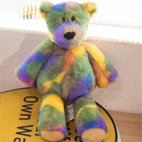 Kanye Teddy Bear Plush Toy Colorful Cartoon Rainbow Bear Stuffed Soft Toy Graduation Bear Doll Children Christmas Birthday Gifts
