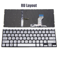 For ASUS VivoBook 14 X420 X420F X420FA X420U A420F A420 A420U S420 S420UA P1411F P1411FA Silver US RU Russian backlit keyboard