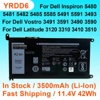 YRDD6 For Dell Inspiron 5480 5481 5482 5485 5585 5491 5591 Vostro 3491 3591 3490 3590 Latitude 3120 3310 3410 Laptop Battery