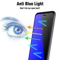 10D Anti-Blue Light Purple Tempered Glass Protector for iPhone 14 13 12 Pro Max Mini 5.4 6.1 6.7 11 X XS XR 8 7 Plus 1500 pcs