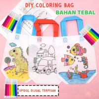 DIY Coloring Bag Painting Tas Spunbond 2 Sisi Mewarnai Edukasi Prakarya Kreatif