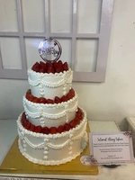 Italian Strawberry Cake Wedding Anniversary Jumbo Besar Mewah 3 TINGKAT