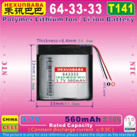 2pcs [T141] 3.7V 560mAh [643333] Polymer Li-Ion Battery for Wireless Bluetooth Earphone Speaker B&amp;O Beoplay E8 TWS AEC643333A