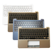 New Thai/Japanese Keyboard with White/Gold/Dark Blue C Cover for Asus E200 E200H E200HA Palmrest Case