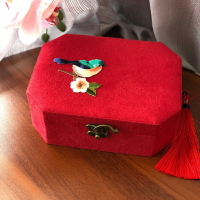 珠寶盒 首飾盒 首飾品收納盒 雙層首飾盒中國風飾品盒手鐲收納盒鏡子收納母親節禮物聘禮珠寶盒『YS1270』
