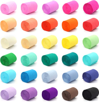 DAOUZL Crepe Paper 30 Colors Colored Crepe Paper Crepe Paper Streamers Decorative Crepe Strips for W