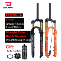 Bolany New Upgraded MTB Front Fork 32mm Bicycle Air Fork 27.5/29 Inch Mountain Bike Air Supension 120mm Travel Magnesium Alloy