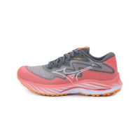 【MIZUNO 美津濃】WAVE RIDER 27 SSW 寬楦慢跑鞋 灰桃紅 女鞋 J1GD237771