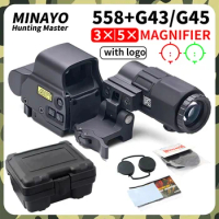558+G45/G43/G33 Holographic Collimator Sight Red Dot Optic Sight Tactical Hunting Gear W/20mm Rail Mounts&amp;Quick Detach Lever