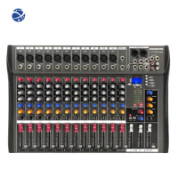 YYHC CT120S Professional 12 Channel Sound Audio Console Mixer DSP Effector Stage Controller Digital DJ Audio Mixer