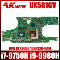 UX581GV Mainboard For ASUS ZenBook Pro Duo UX581 UX581GW UX581G Laptop Motherboard W/I7-9750H I9-9980H RTX2060 16G/32G-RAM