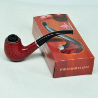 1 Pcs Dual Purpose Portable Smoking Pipe Tobacco Pipe Filter Grinder Herb Wooden Pipe with Holder Cigarette Accessories
