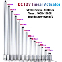 12V Linear Actuator 500mm 600mm 700mm 800mm Stroke Linear Drive Electric Telescopic Push Rod Motor Controller 100~1000N