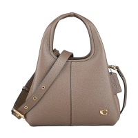 【COACH】COACH Lana 23仿古金屬C字母LOGO牛皮開口式手提/肩背菜籃子包(深石灰)