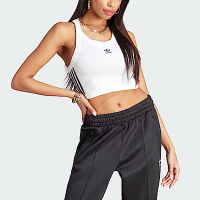 Adidas Top [II0713] 女 背心 短版 修身 休閒 經典 復古 三葉草 棉質 時髦 日常 穿搭 白黑
