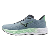 Mizuno Wave Sky 8 [J1GC240251] 男 慢跑鞋 彈力 支撐 緩震 藍灰 綠