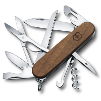 【VICTORINOX 瑞士維氏】Huntsman Wood胡桃木13用 瑞士刀