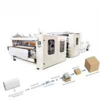 Motor Control PLC Famous Brand Automatic Toilet Paper Making Rewinding Machine Carton Box Packaged Machine Cutting Machine Line