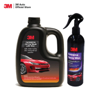 3M แชมพูล้างรถสูตรผสมแวกซ์ 2in1 ทั้งล้างและเคลือบเงาในขั้นตอนเดียว 1000ml. + 39034E Extreme Spray Wa