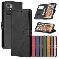 Leather Flip Case on For Xiaomi Redmi 10 2022 10A Note 10S 10T 10Pro Mi 10T Lite Pro 5G Magnetic Cases Stand Wallet Phone Cover