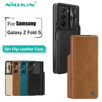 for Samsung Galaxy Z Fold 5 Case Nillkin Qin Pro Series PU Leather Back Cover for Samsung Galaxy Z Fold5 With S-Pen Pocket