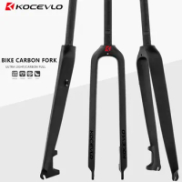 KOCEVLO MTB Fork Full Carbon Fiber Bike Front Fork 26/27.5/29" Rigid Bicycle Fork Straight Tube 1-1/8" Lightweight Bike Fork