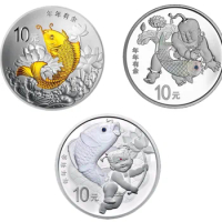 2015-2017 China auspicious culture fish 1oz 30g Silver Coin