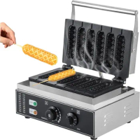 CGOLDENWALL Commercial/Home Corn Dog Waffle Maker Machine 1550W 6Pcs