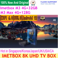 New arrival Imetbox m3 max 128g voice control 8k ultra HD smart tv box hot in Singapore Korea Japan USA CA Newland pk svicloud9p
