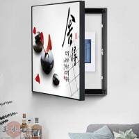【電箱遮蓋裝飾畫】配電箱遮擋壁畫 創意居家裝飾 豎版側開電錶箱裝飾畫免打孔簡約風景北歐客廳掛畫電閘盒配線箱精選優品ZPH