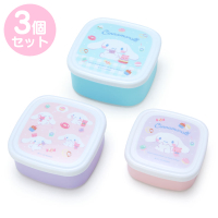 小禮堂 大耳狗 日製 方形微波保鮮盒組 密封保鮮盒 塑膠保鮮盒 便當盒 (3入 藍 甜點)