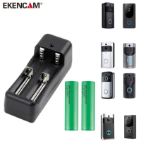 EKEN Wifi video doorbell accessory 18650 battery and battery charger for wireless doorbell V5 V6 V7 2600mAh intercom battery