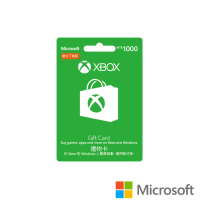 【Microsoft 微軟】GC-Xbox 禮物卡 $1000 數位下載版