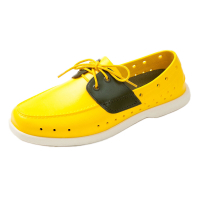 美國加州 PONIC&amp;Co. BASIL 防水輕量 洞洞綁帶帆船鞋 雨鞋 黃色 防水鞋 平底拼接 休閒鞋 紳士鞋 環保膠鞋 懶人鞋
