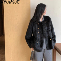 High Quality Wool Fur Coats and Jackets for Women Winter Coat Women Fur Jackets Elegant Loosen Female Tops Korean Fur Coat Zm